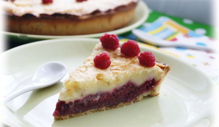 Рецепт малиновый тарт со сливочной заливкой