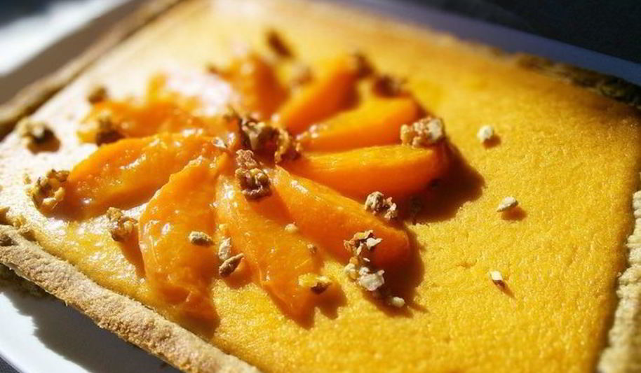 Рецепт ореховый тарт с персиковым курдом