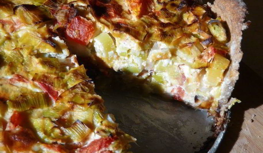 Рецепт тарт из порея и овечьего сыра