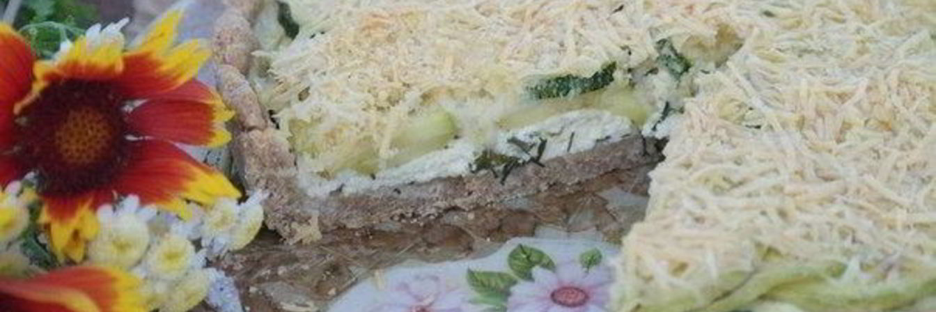 Тарт с кабачками и творогом
