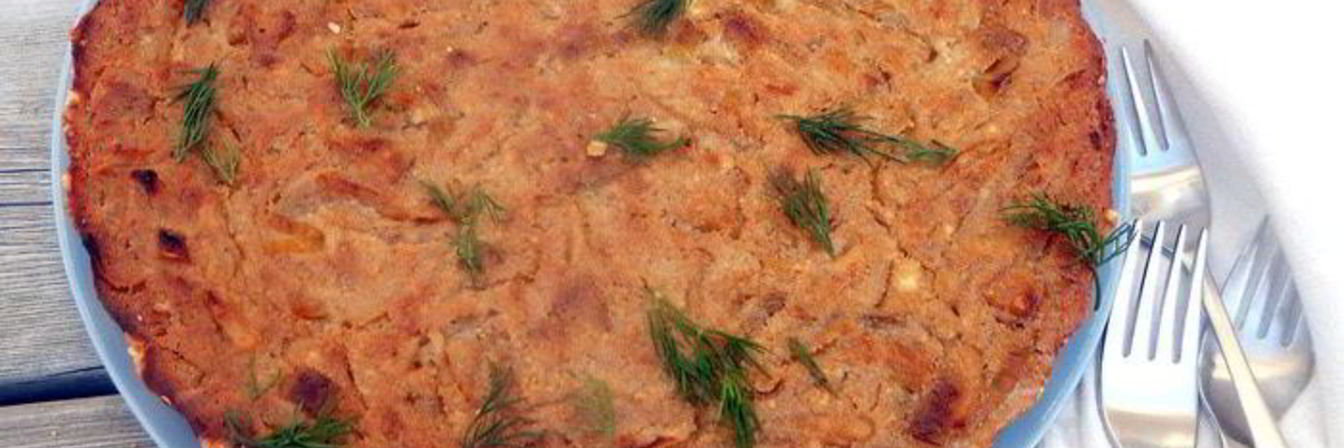 Тарт с карамелизованным луком и рикоттой