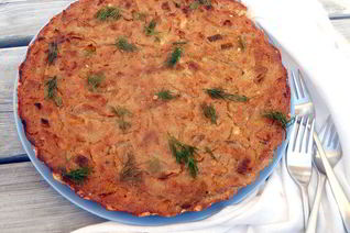 Тарт с карамелизованным луком и рикоттой