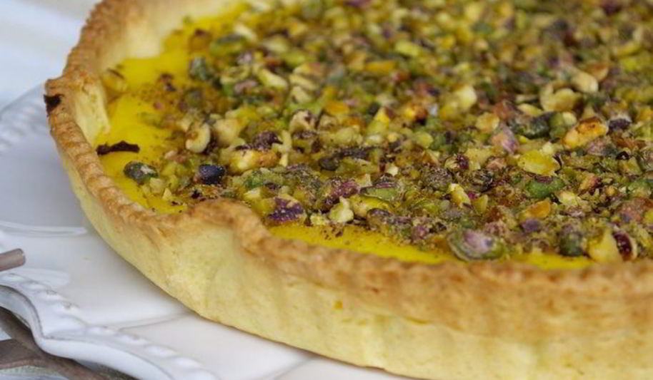 Рецепт тарт с лимонным кремом и фисташками