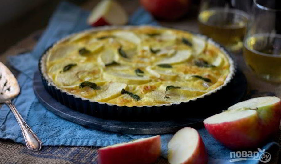 Рецепт тарт с яблоками и сыром