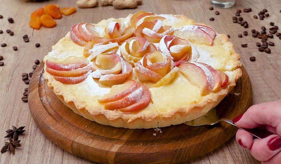 Рецепт яблочный тарт с заварным кремом