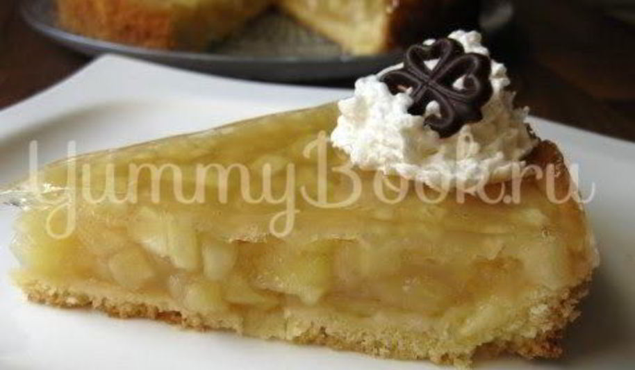 Рецепт заливной яблочный тарт с вином