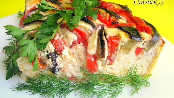 ШАГ 11. творожный киш с баклажанами и томатами