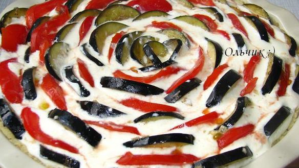 ШАГ 8. творожный киш с баклажанами и томатами