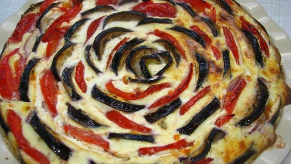 ШАГ 9. творожный киш с баклажанами и томатами