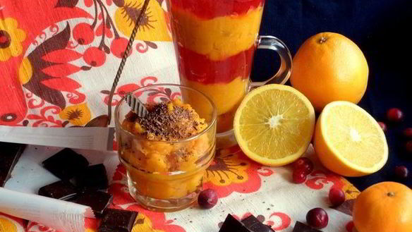 ШАГ 22. тыквенный курд со смородиновым желе