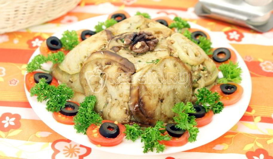 Рецепт закуска из баклажанов с грецкими орехами