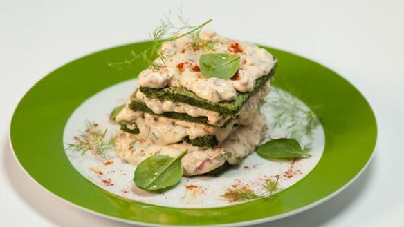 ШАГ 9. закуска из шпината, сыра и бекона